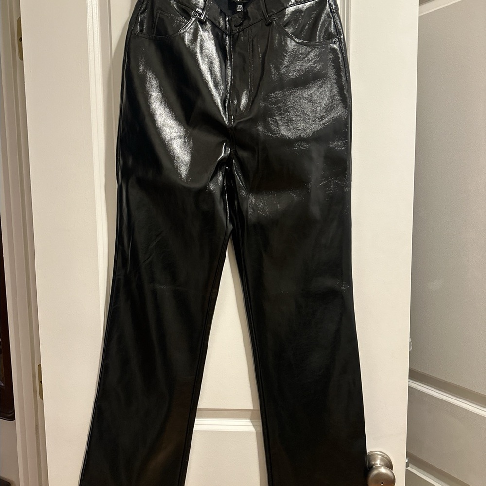Black Faux Leather Pants